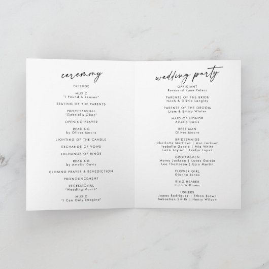 Programme Boho Chic Wildflower We Do Folded Wedding (Intérieur)