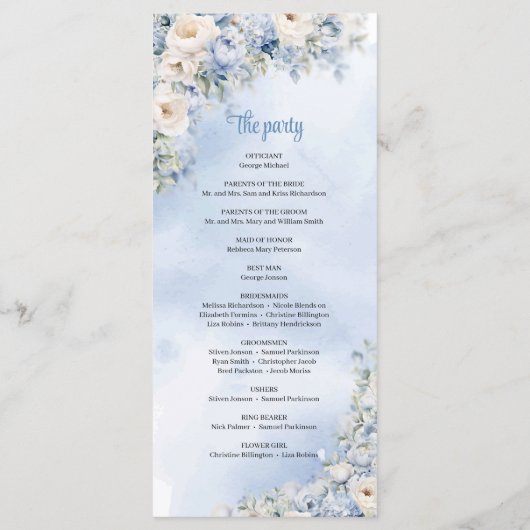 Programme Boho Elegant hiver bleu poussiéreux et fleurs d'iv (Dos)