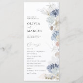 Programme Boho Elegant Ocean Beach Coral Blue Mariage (Devant)