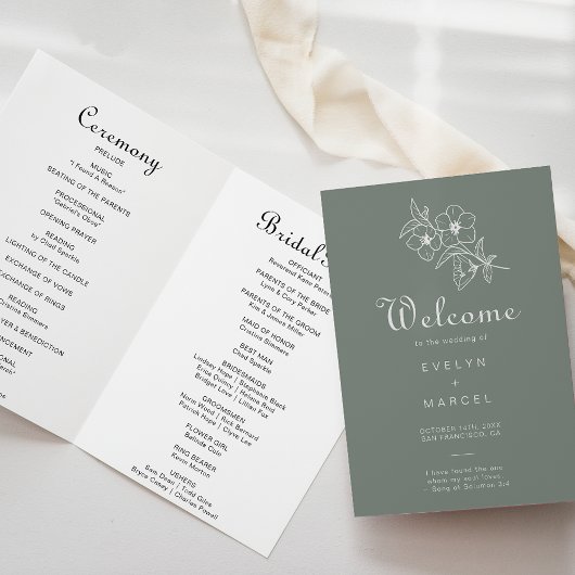 Programme Boho Green Destination Floral Folal Mariage