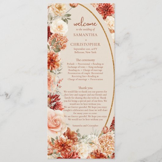 Programme Boho jardin d'automne épices orange beige (Devant)