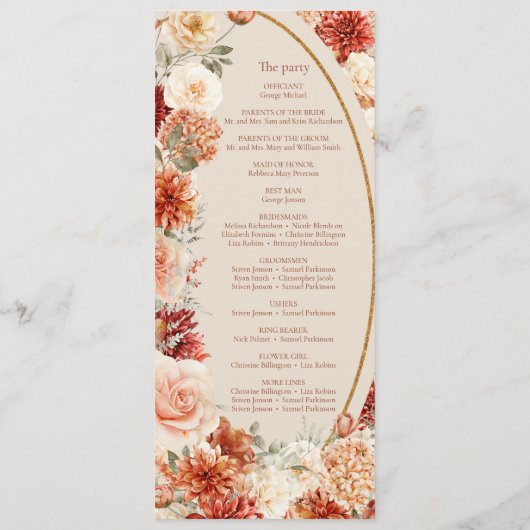 Programme Boho jardin d'automne épices orange beige (Dos)