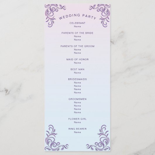 Programme Boho lilas décorative lesbienne mariage (Dos)