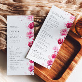 Programme Boho Magenta Hot rose Floral Élégant Mariage