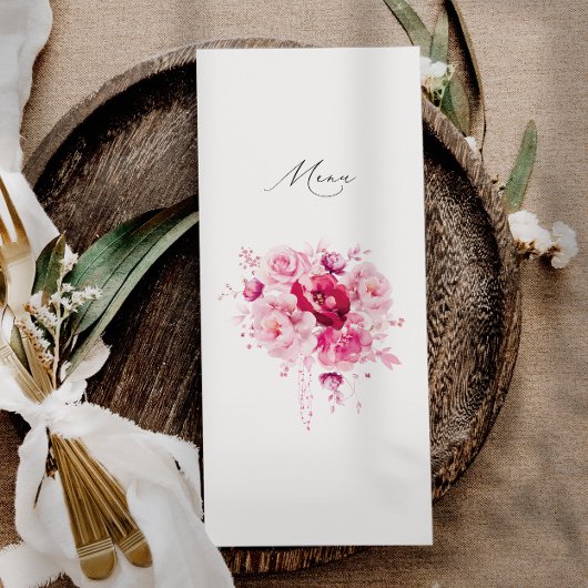 Programme Boho Magenta Hot rose Floral Élégant Mariage