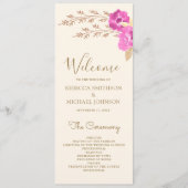 Programme Boho Pink Orchid Floral Ivory Mariage (Devant)