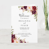 Programme Boho rustique coloré Floral plié Mariage (Devant)