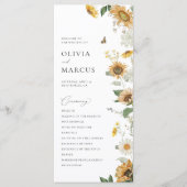 Programme Boho Sunflower Golden Rays Floral Elégant Mariage (Devant)