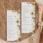 Programme Boho Sunflower Golden Rays Floral Elégant Mariage