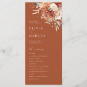 Programme Boho Terracotta Dahlia Rose Mariage (Devant)