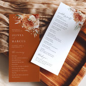 Programme Boho Terracotta Dahlia Rose Mariage