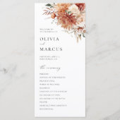 Programme Boho Terracotta Dahlia Rose Mariage (Devant)