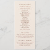 Programme Boho Terracotta Minimaliste Botaniques Mariage (Dos)