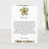 Programme Boho tournesol Fleur sauvage rustique Mariage plié (Dos)