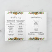 Programme Boho tournesol Fleur sauvage rustique Mariage plié (Intérieur)