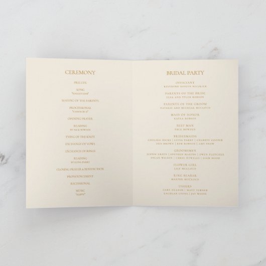 Programme Boho Tropical Botanical Dusty Rose Mariage plié (Intérieur)