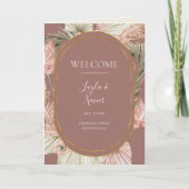 Programme Boho Tropical Botanical Dusty Rose Mariage plié (Devant)