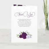 Programme Boho violet Roses et photo mariage élégant (Dos)