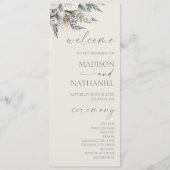 Programme Boho White Rose Floral Mariage Jardin (Devant)