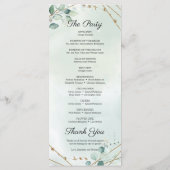 Programme Boho White Roses Eucalyptus Vert Or (Dos)