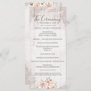 Programme Bois rustique & Roses romantiques Shabby Mariage