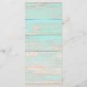 Programme Bois rustique Turquoise Floral Pays Chic Mariage (Dos)