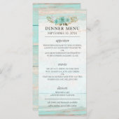 Programme Bois rustique Turquoise Floral Pays Chic Mariage (Devant / Derrière)