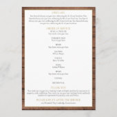 Programme Bois Rustique Verdure Funérailles Ordre du service (Dos)