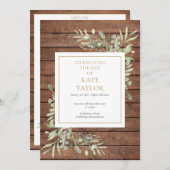 Programme Bois Rustique Verdure Funérailles Ordre du service (Devant / Derrière)