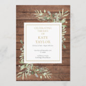 Programme Bois Rustique Verdure Funérailles Ordre du service (Devant)