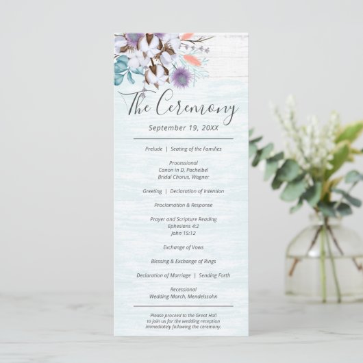 Programme Boll de coton de pays du Sud Mariage de bois rusti (Debout devant)