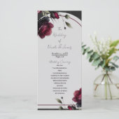 Programme Bordeaux Red Roses Shadowy Grey Floral Mariage (Debout devant)