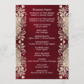 Programme Bordure de rose sur bordeaux - Mariage (Dos)