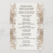 Programme Bordure de rose sur crème - Mariage (Dos)