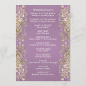 Programme Bordure de rose sur lavande - Mariage (Dos)