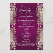 Programme Bordure de rose sur prune - Mariage (Devant)