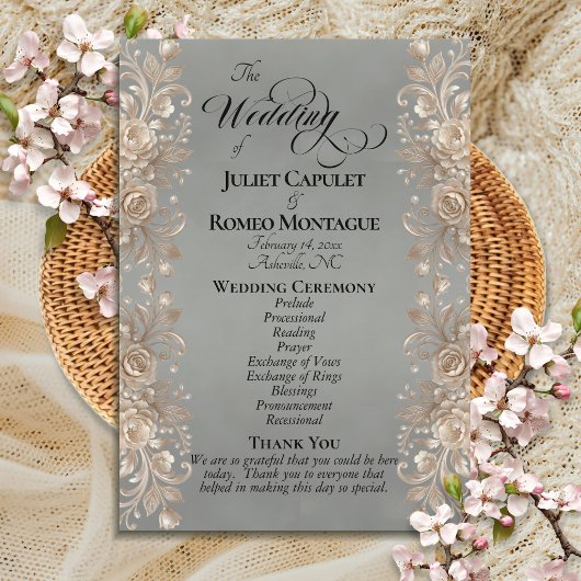 Programme Bordure de rose sur sauge - Mariage