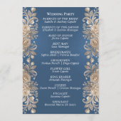 Programme Bordure de roses sur fond bleu - Mariage (Dos)