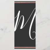 Programme Bordure rose Gold Outline Mariage noir simple (Dos)