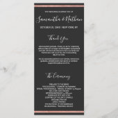 Programme Bordure rose Gold Outline Mariage noir simple (Devant)