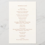 Programme Botanique De Mariage D'Orange Brûlé Simp (Dos)