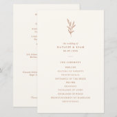 Programme Botanique De Mariage D'Orange Brûlé Simp (Devant / Derrière)