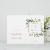 Programme Botanique Gold Greenery Watercolor Weddi (Debout devant)