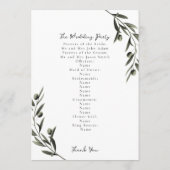 Programme Botanique Olive Branch Feuille Mariage italien (Dos)