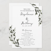 Programme Botanique Olive Branch Feuille Mariage italien (Devant / Derrière)