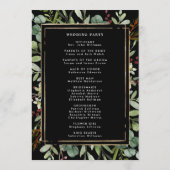 Programme Botanique Verdure Noël Fête Mariage noir (Dos)