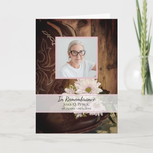 Programme Botte de cowboy rose Daiss Service funéraire de l' (Devant)