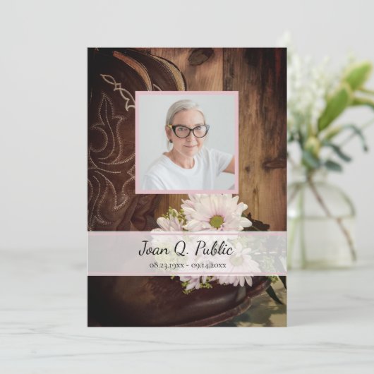 Programme Botte de cowboy rose Daiss Service funéraire de l' (Debout devant)