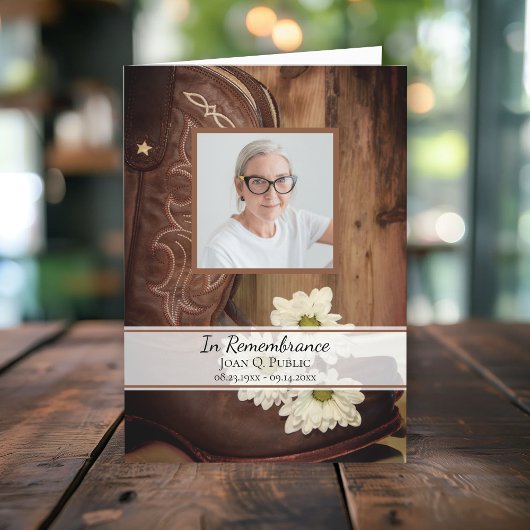 Programme Botte de cowboy White Daisers Service funéraire de