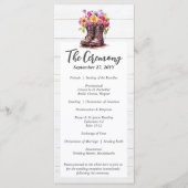 Programme Bottes rustiques en bois et fleurs Mariage à la fe (Devant)